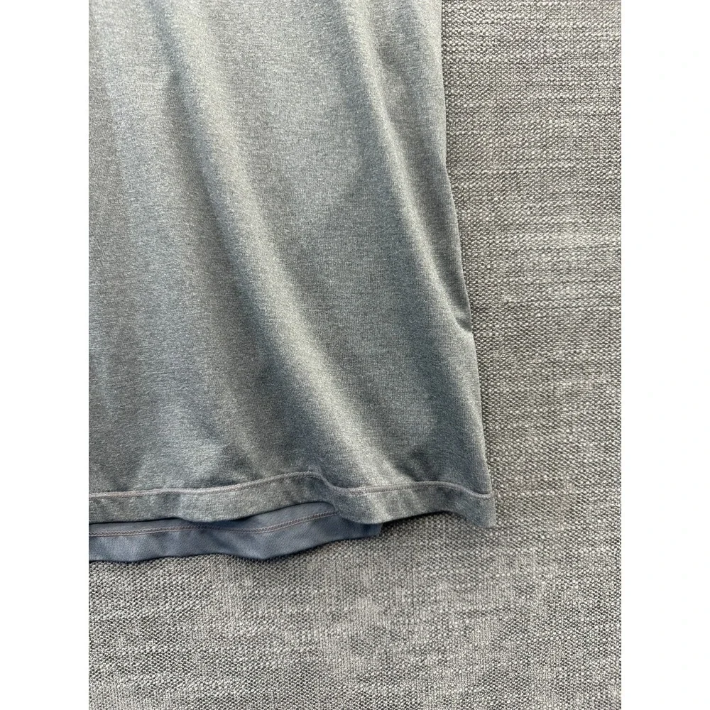 Nike Dri Fit Tee Shirt Mens XL Gray Swoosh‎ Logo Short Sleeve V Neck Streetwear
